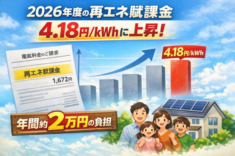 2026年度の再エネ賦課金は4.18円/kWhに上昇